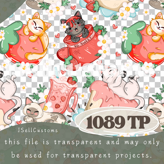 Strawberry Cats 1089 Transparent