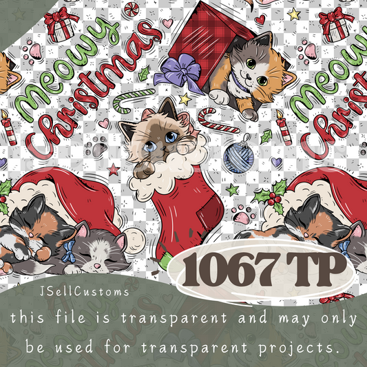 Vintage Kittens Christmas 1067 Transparent