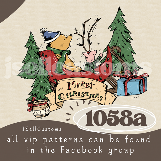 Vintage Christmas Bear & Friends 1058a PNG